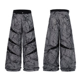 CapCabin Graphic Panel Wide Leg Denim Pants