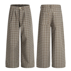 CapCabin “Vintage Check Wide-Leg Pants”