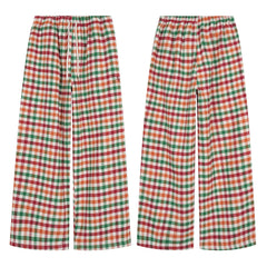 CapCabin Vintage Plaid Wide-Leg Pants
