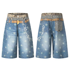 CapCabin “Vintage Patchwork Denim Shorts”