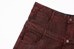 CapCabin Double-Waist Washed Wide-Leg Jeans