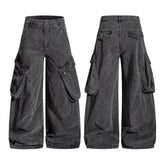 CapCabin Washed Wide-Leg Cargo Pants