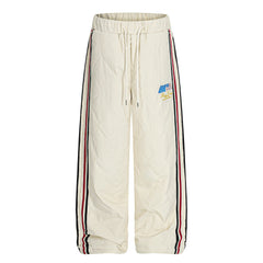 CapCabin Quilted Track Wide-Leg Pants