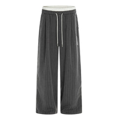 CapCabin Pinstripe Wide-Leg Track Pants