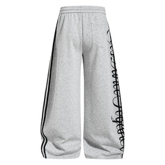 CapCabin Script Stripe Wide-Leg Sweatpants