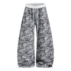 CapCabin Camo Script Wide-Leg Pants