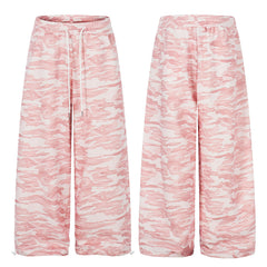 CapCabin Pink Camo Wide-Leg Sweatpants