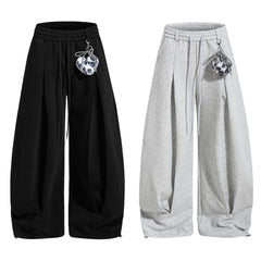 CapCabin Script Wide-Leg Sweatpants