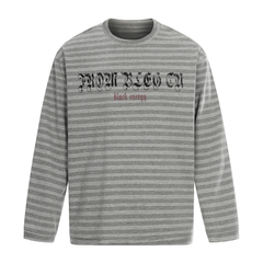 CapCabin Striped Gothic Logo Long Sleeve Tee