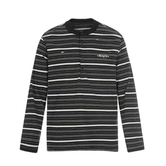 CapCabin Striped Henley Long Sleeve Tee