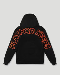 Geedup Black Red Outline Play For Keeps Hoodie