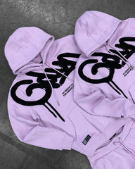 Geedup Light Purple Black Graffiti Logo Hoodie