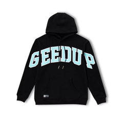 Geedup Black Light Blue Arch Logo Hoodie