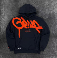 Geedup Black Red Graffiti Logo Hoodie