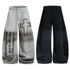 CapCabin Cross Script Wide-Leg Sweatpants