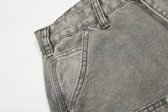 CapCabin Washed Utility Distressed Denim Jeans
