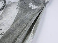 CapCabin Graphic Panel Wide-Leg Pants