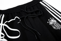 CapCabin Script Stripe Wide-Leg Sweatpants