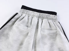 CapCabin Barcode Graphic Wide-Leg Pants