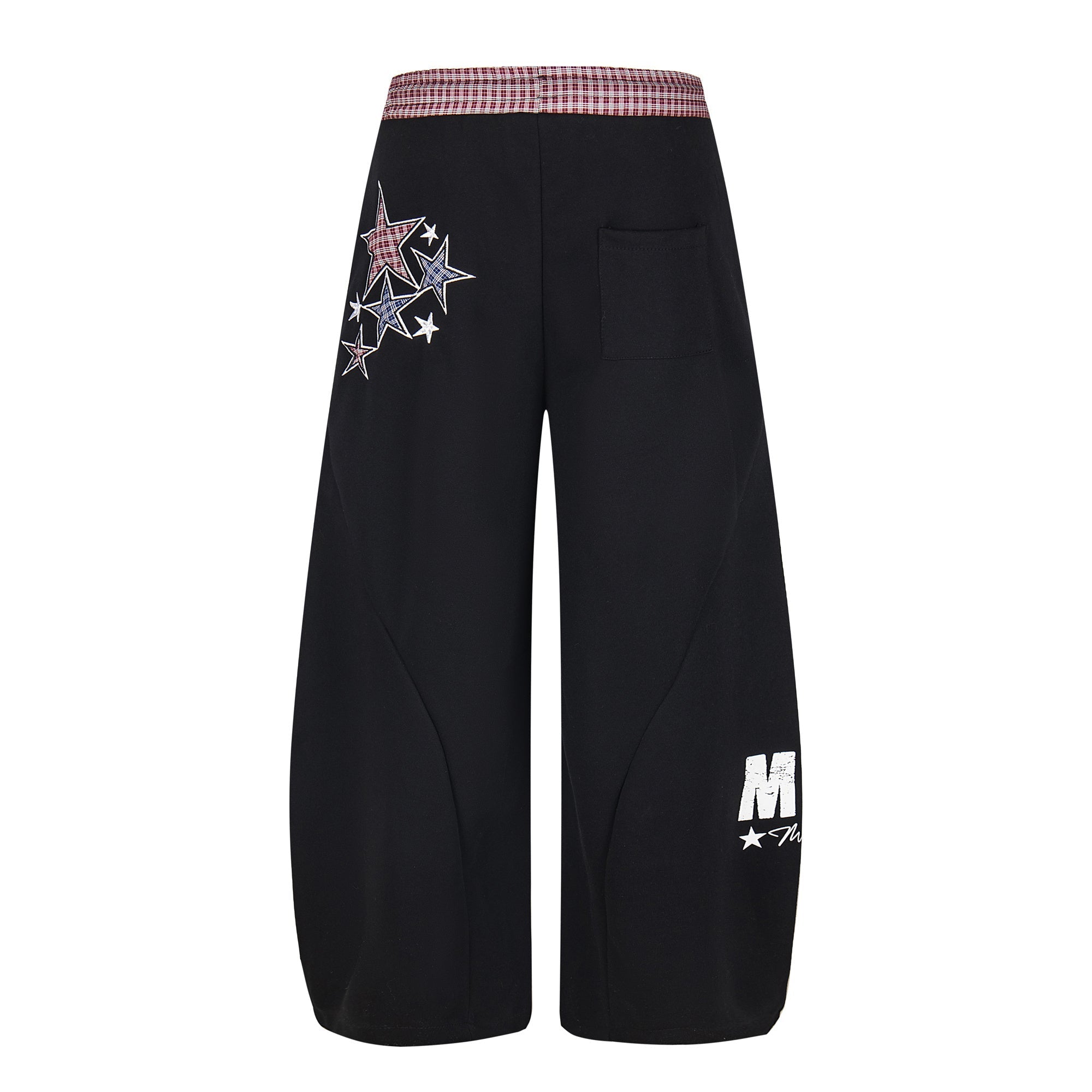 CapCabin Double-Waist Checkered Print Track Pants