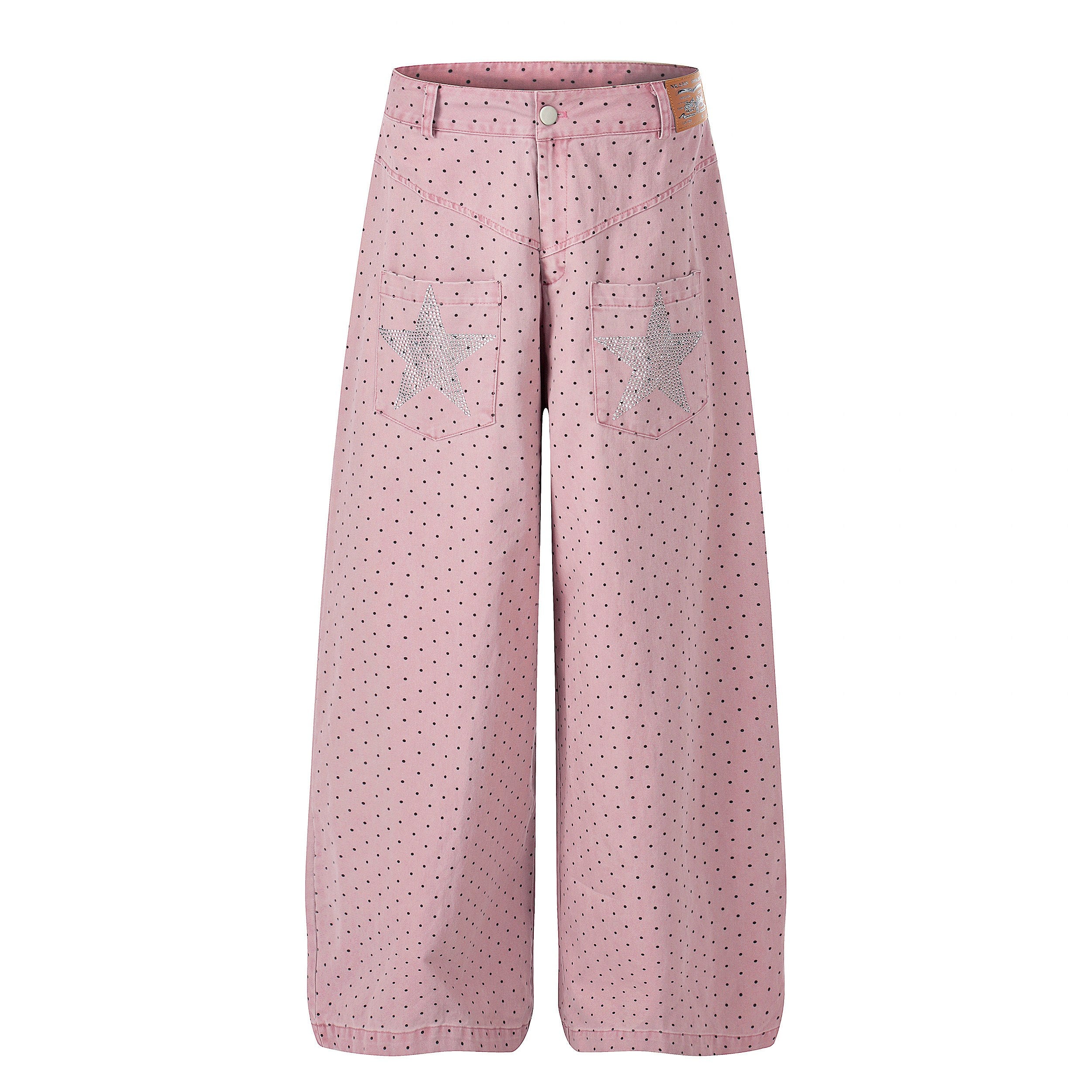 CapCabin “Polka Star Wide-Leg Pants”