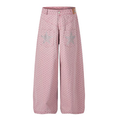 CapCabin “Polka Star Wide-Leg Pants”