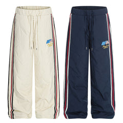 CapCabin Quilted Track Wide-Leg Pants