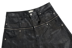 CapCabin Double Waist Denim Pants