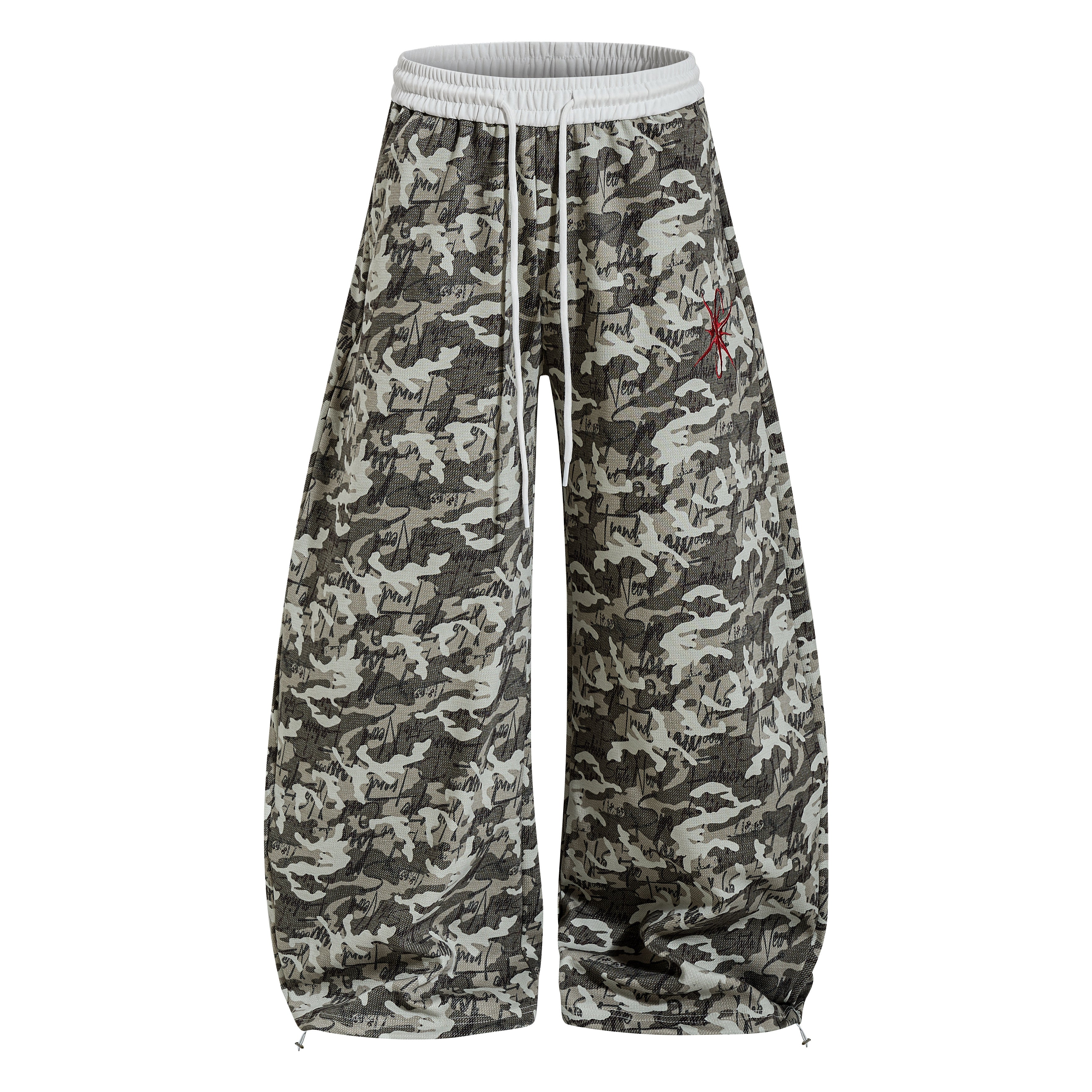 CapCabin Camo Script Wide-Leg Pants