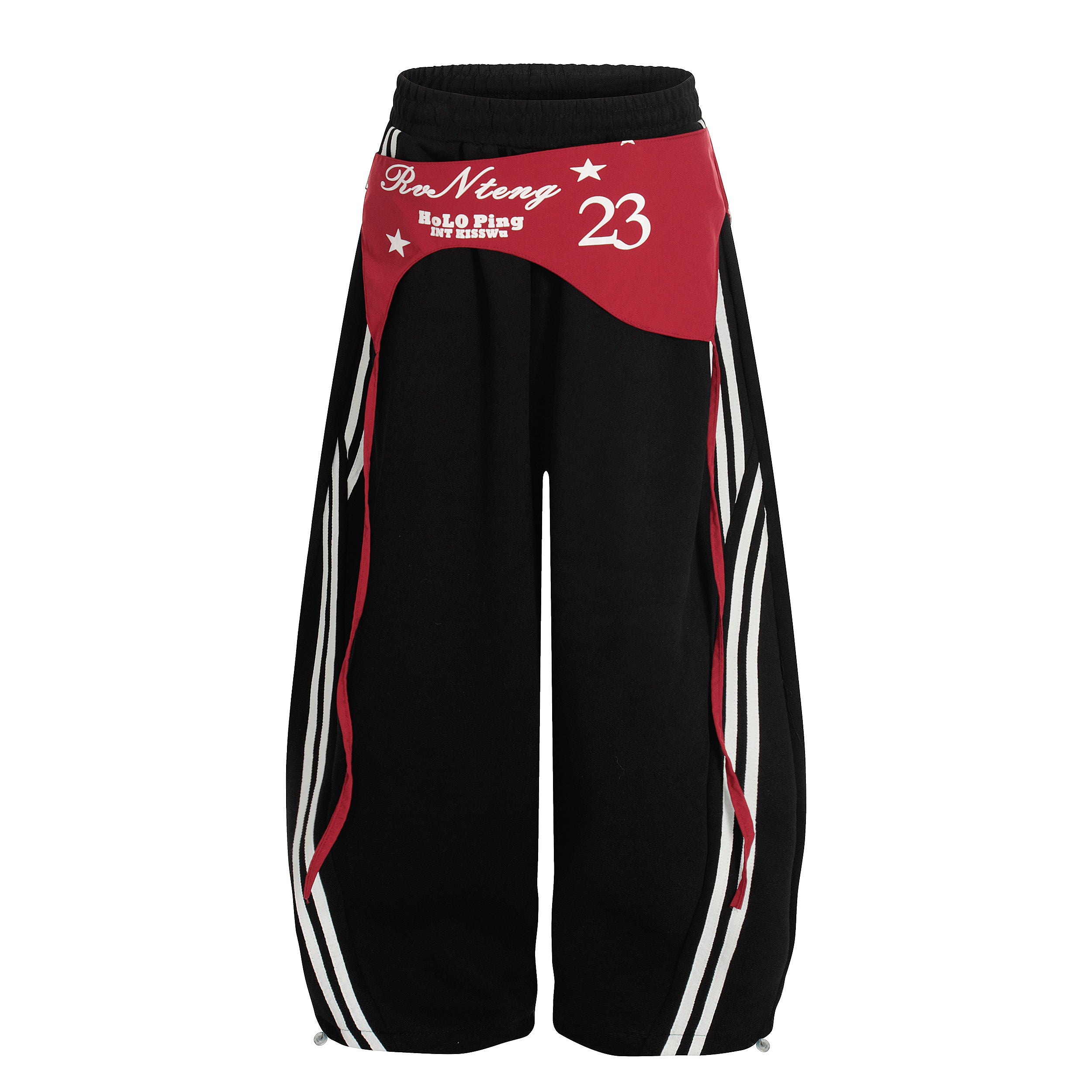 CapCabin Double-Waist Retro Print Track Pants