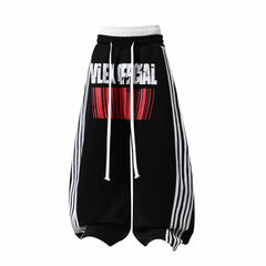 CapCabin Barcode Graphic Wide-Leg Pants