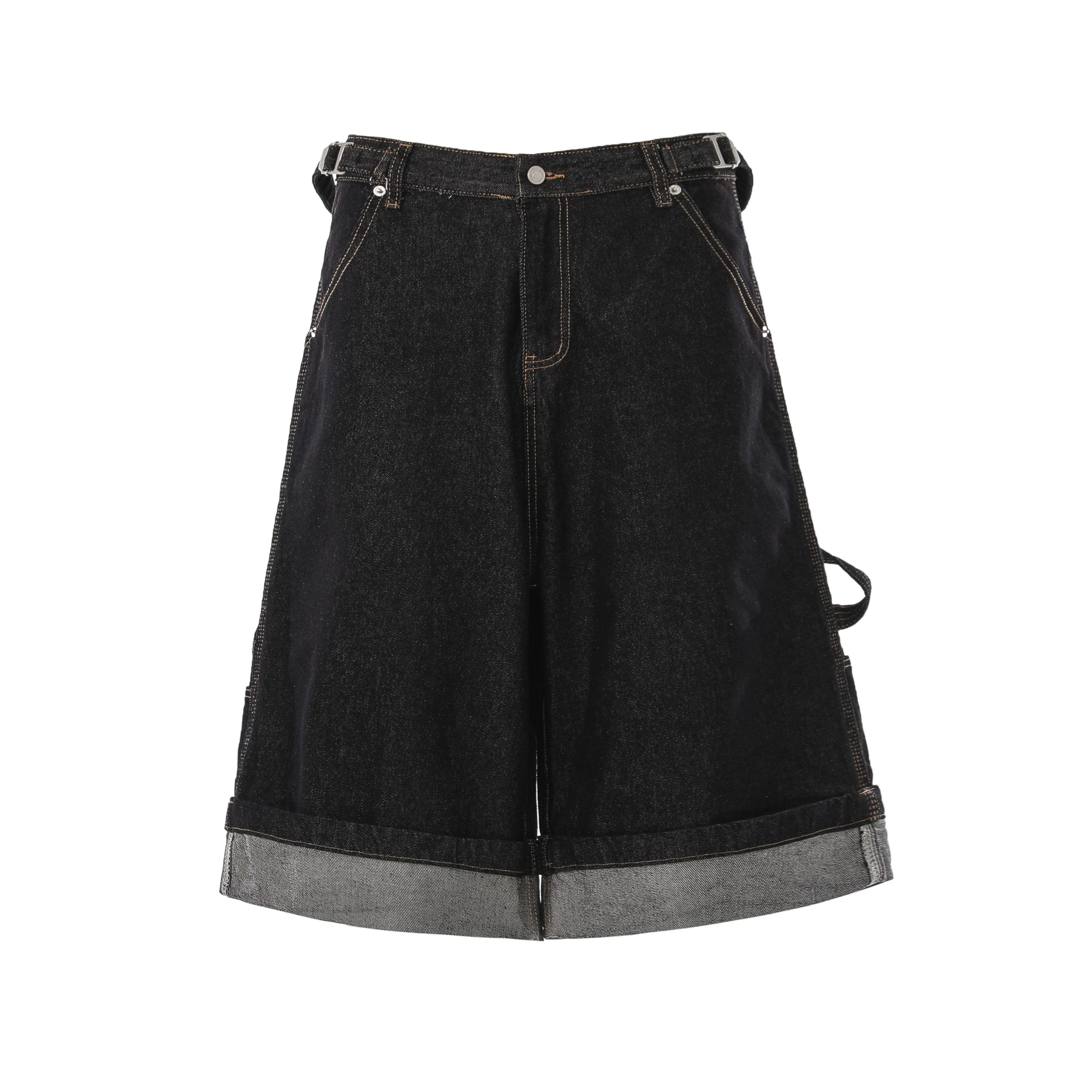 CapCabin “Raw Edge Denim Cargo Shorts”