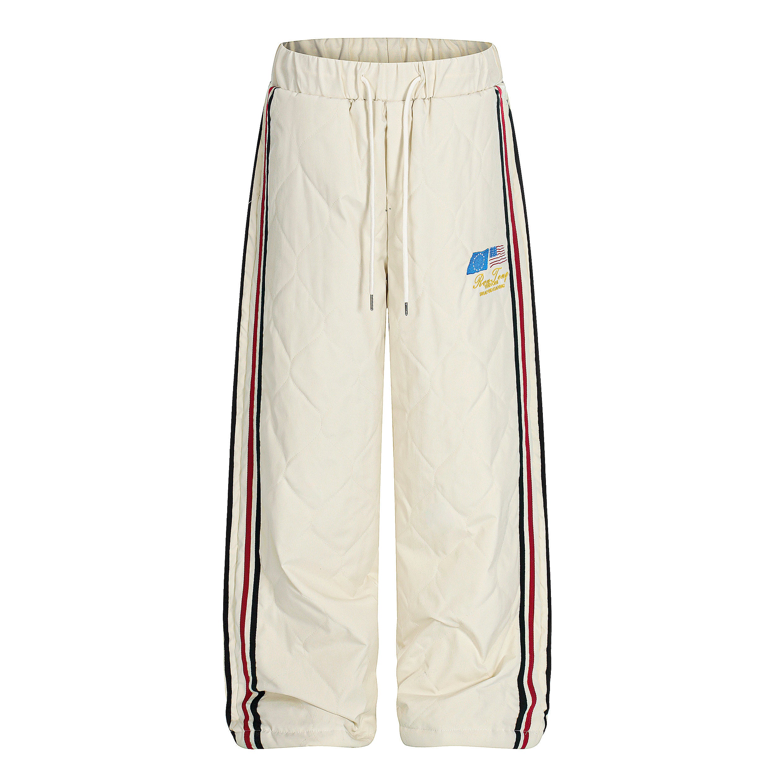 CapCabin Quilted Track Wide-Leg Pants