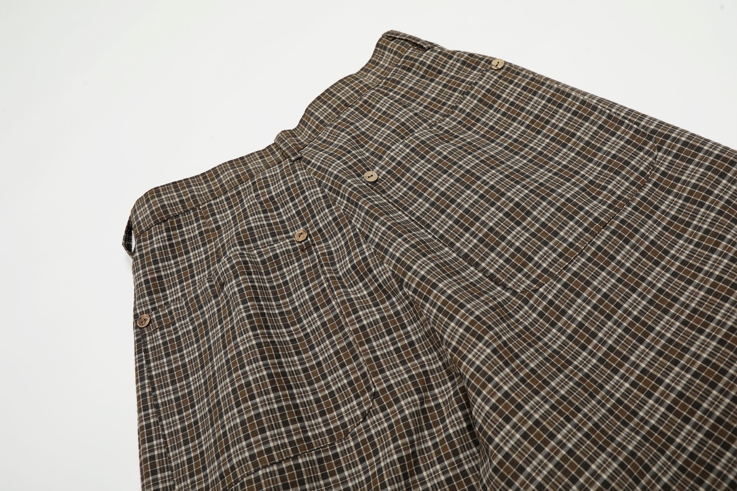 CapCabin “Vintage Check Wide-Leg Pants”