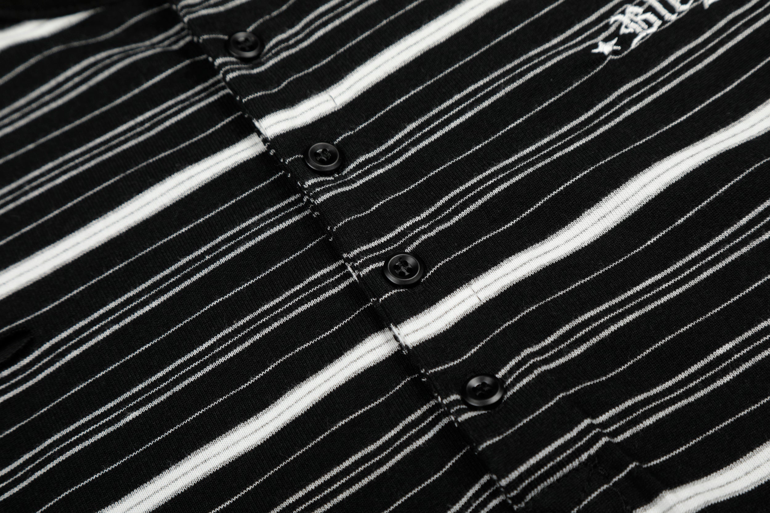 CapCabin Striped Henley Long Sleeve Tee