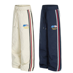 CapCabin Quilted Track Wide-Leg Pants