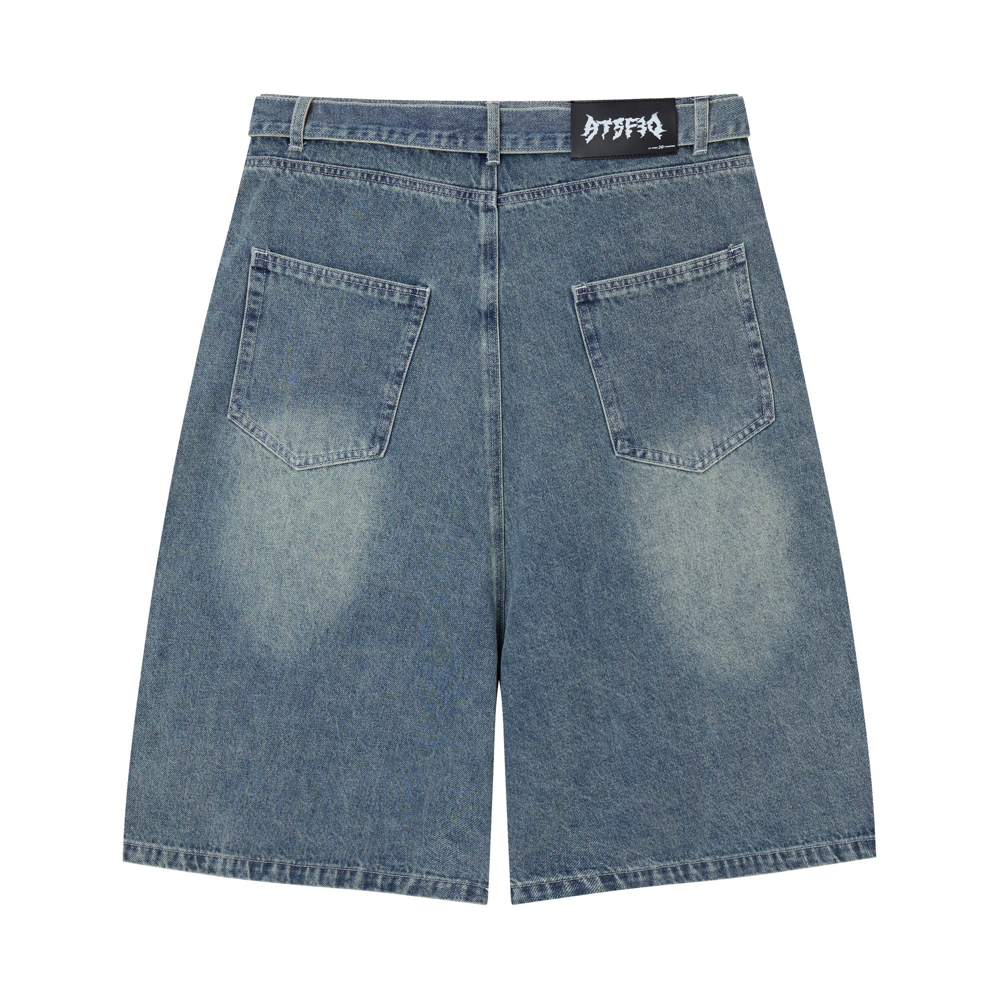 CapCabin Web Panel Strap Denim Shorts