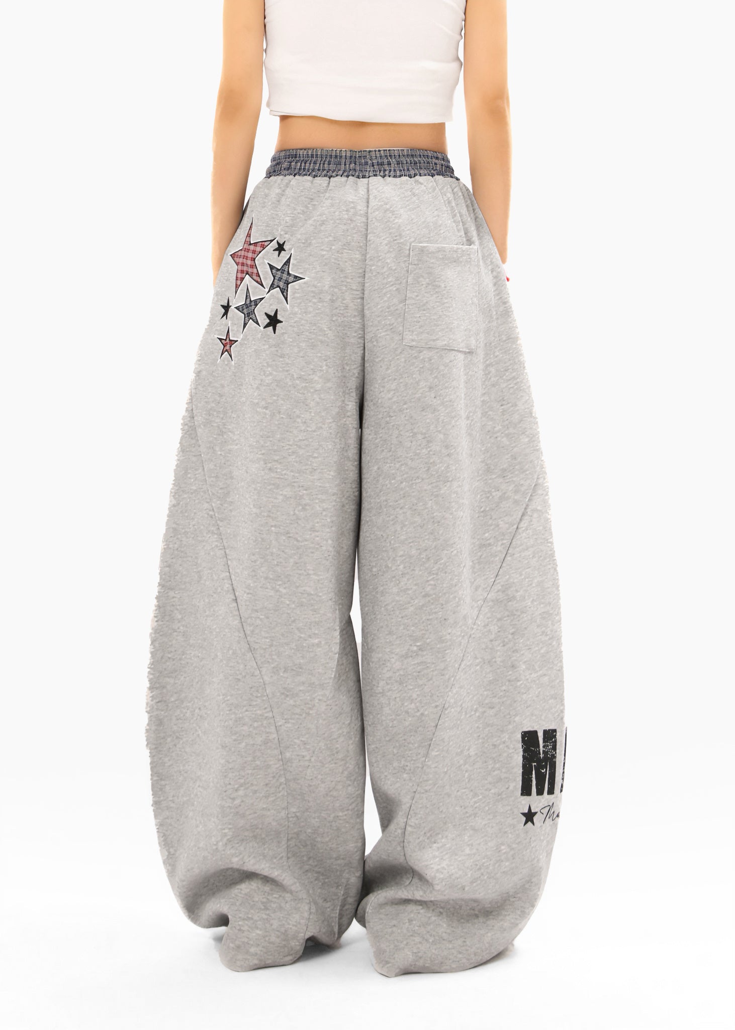 CapCabin Double-Waist Checkered Print Track Pants