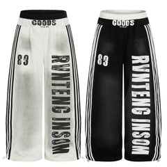 CapCabin Bold Letter Stripe Track Pants
