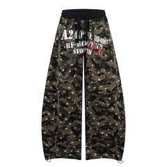 CapCabin Star Camo Wide-Leg Sweatpants
