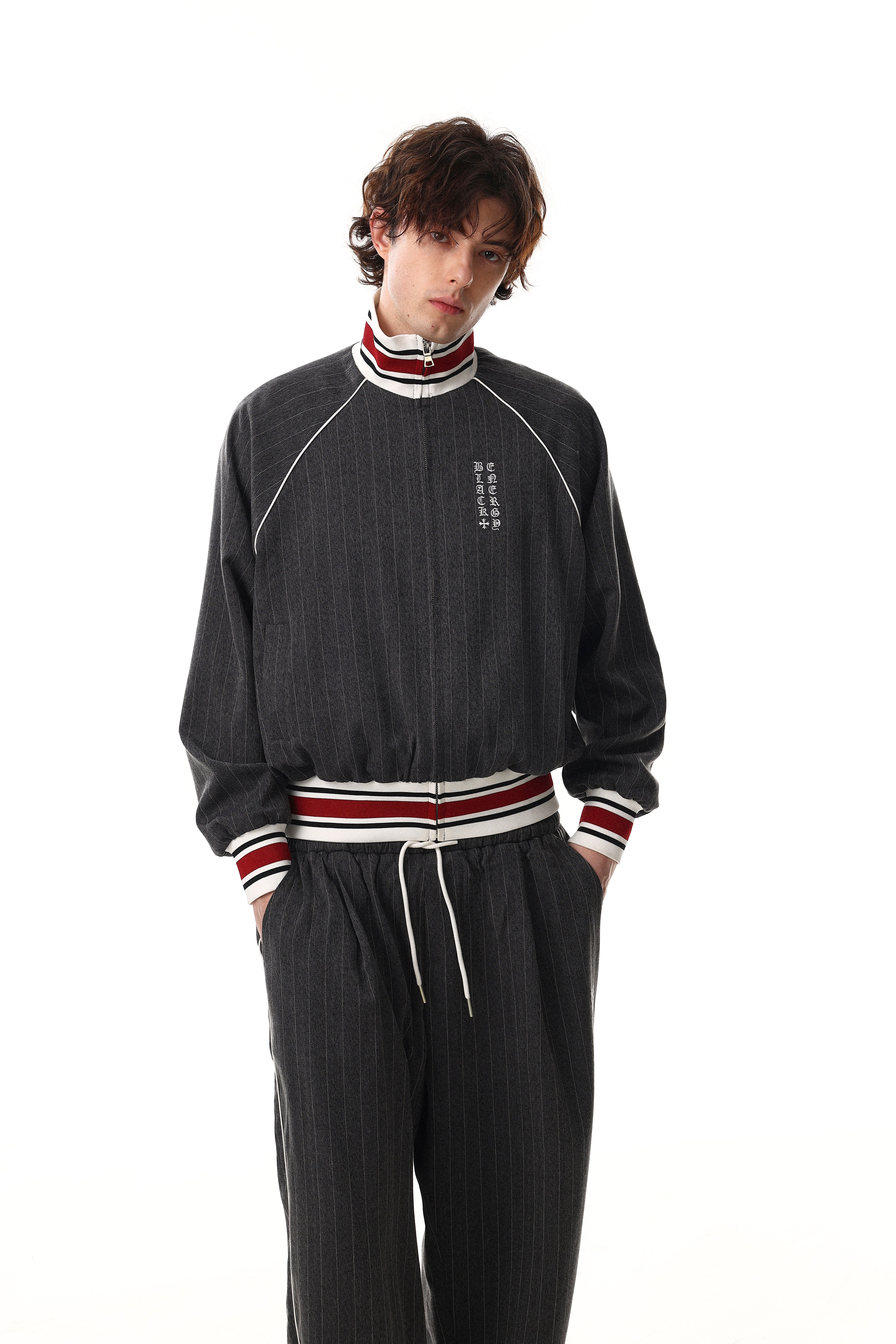 CapCabin Pinstripe Wide-Leg Track Pants