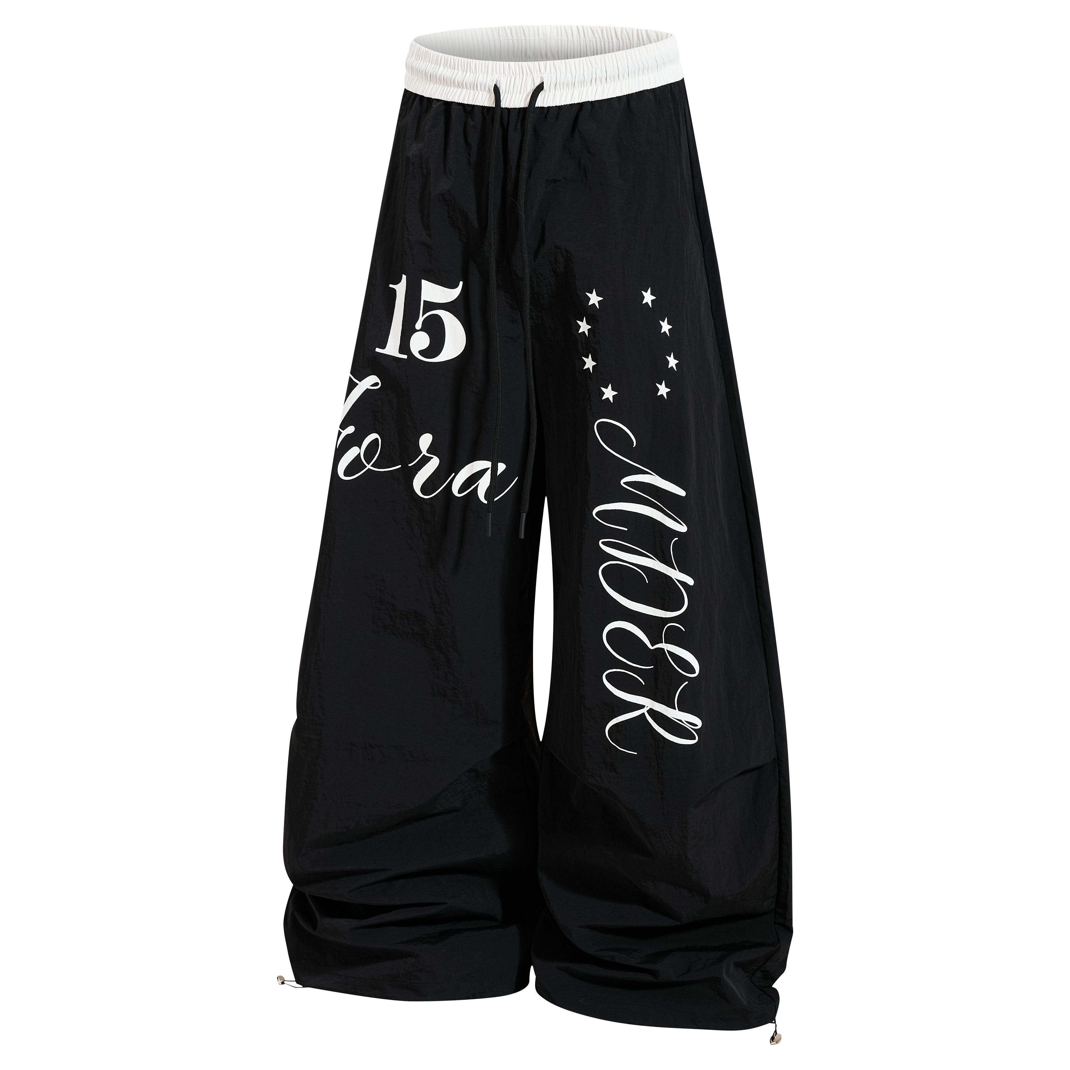 CapCabin Retro Script Wide-Leg Track Pants