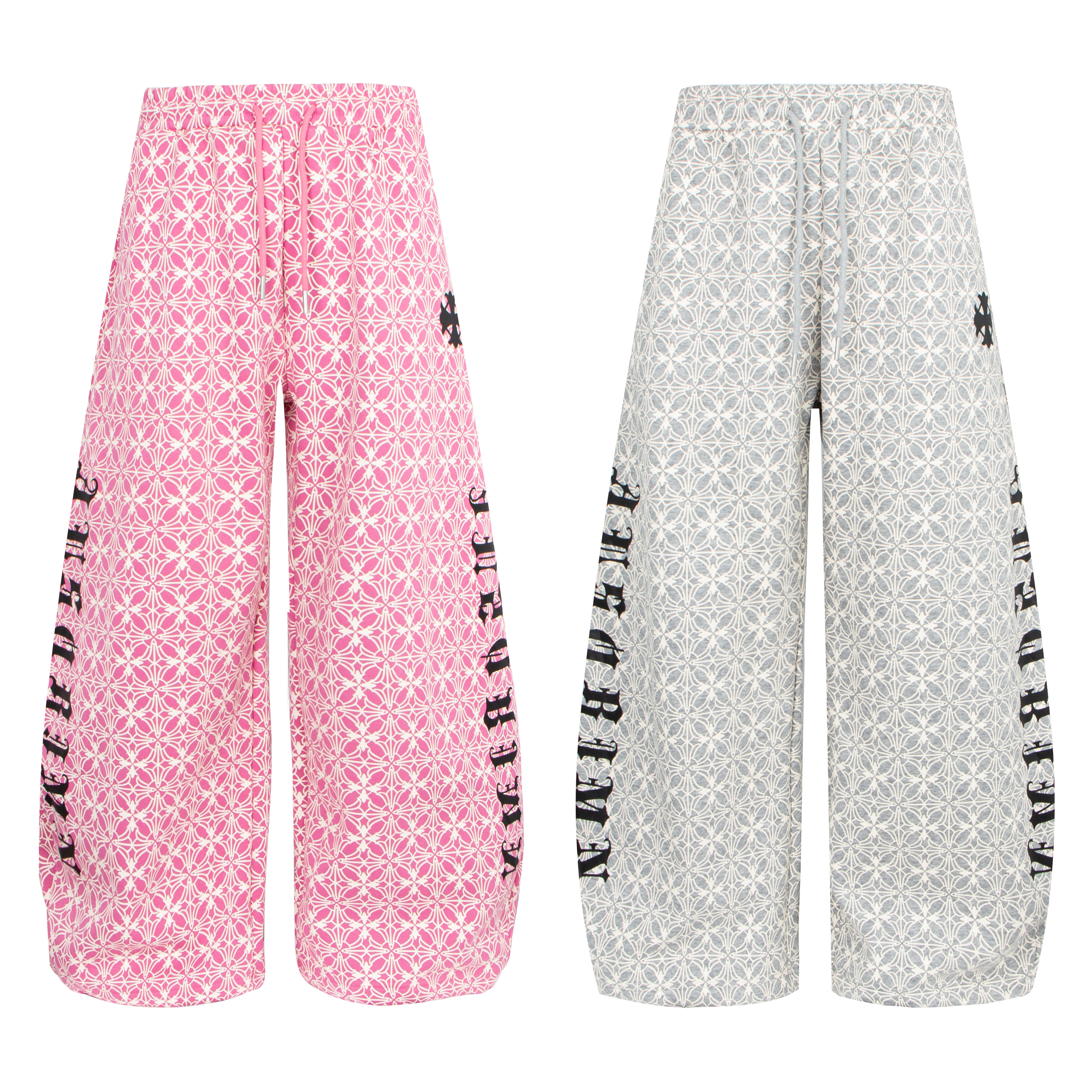 CapCabin All-Over Pattern Graphic Wide-Leg Pants