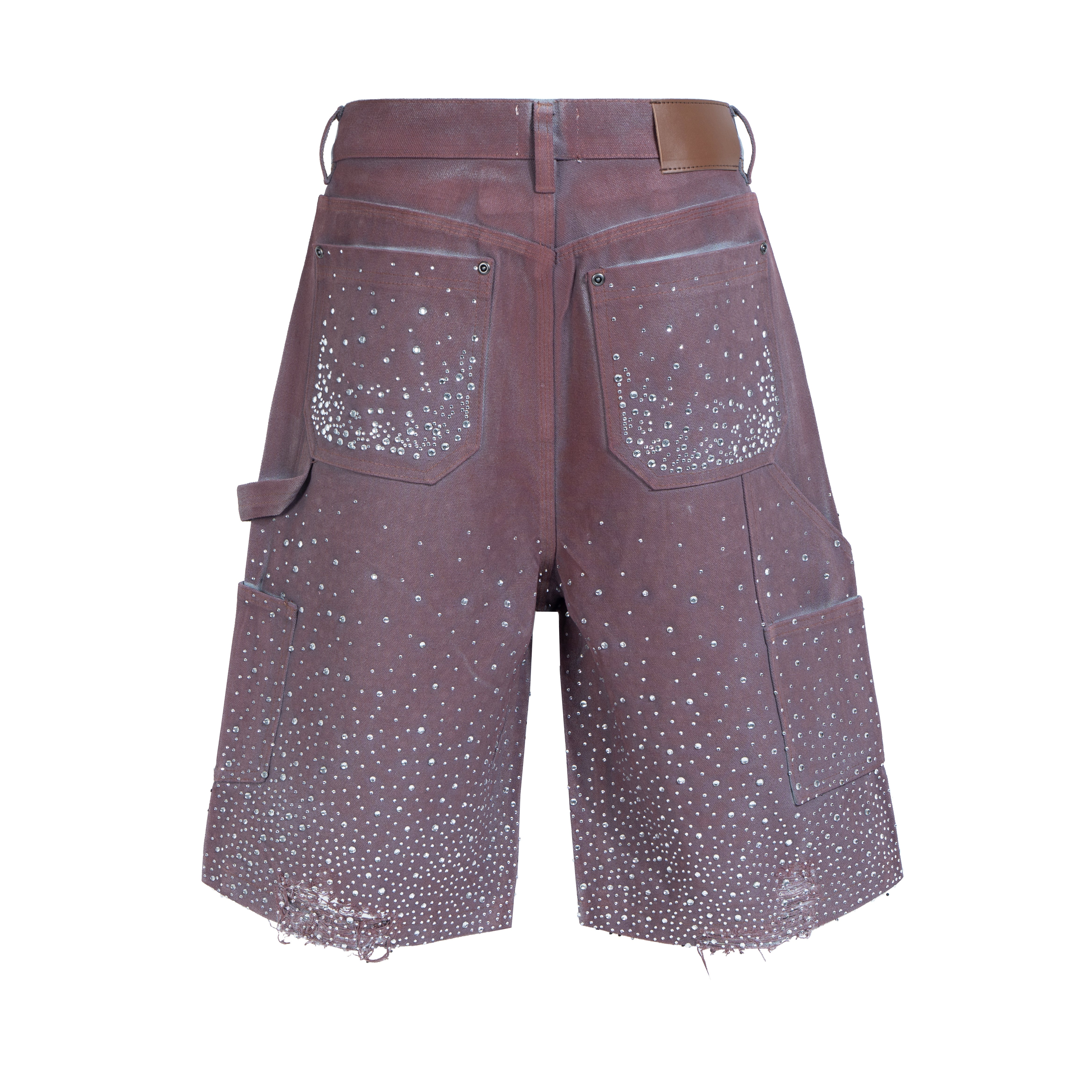 CapCabin Studded Denim Shorts