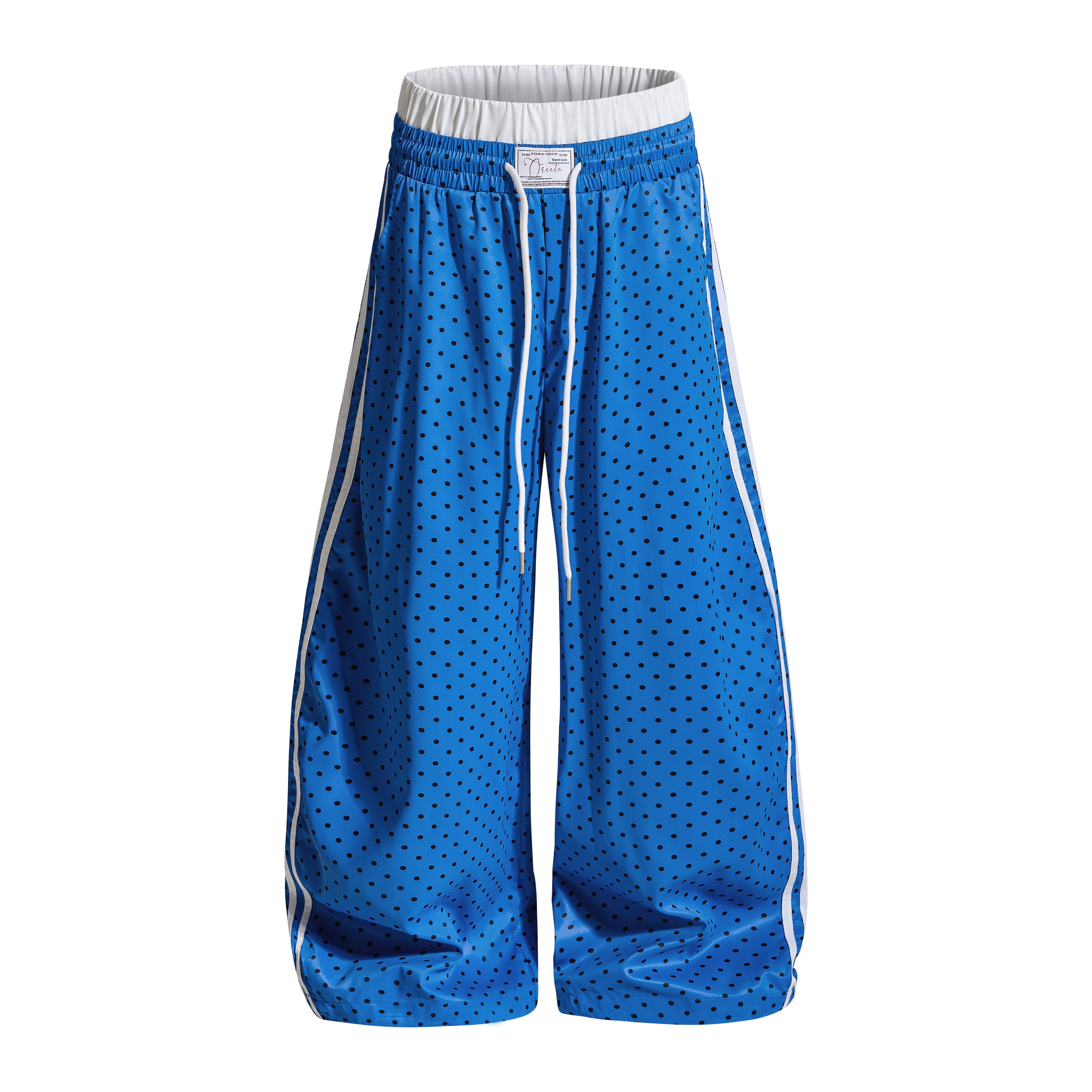 CapCabin Polka Stripe Wide-Leg Pants