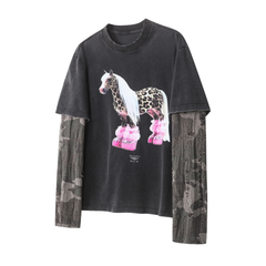 CapCabin Layered Horse Graphic Tee