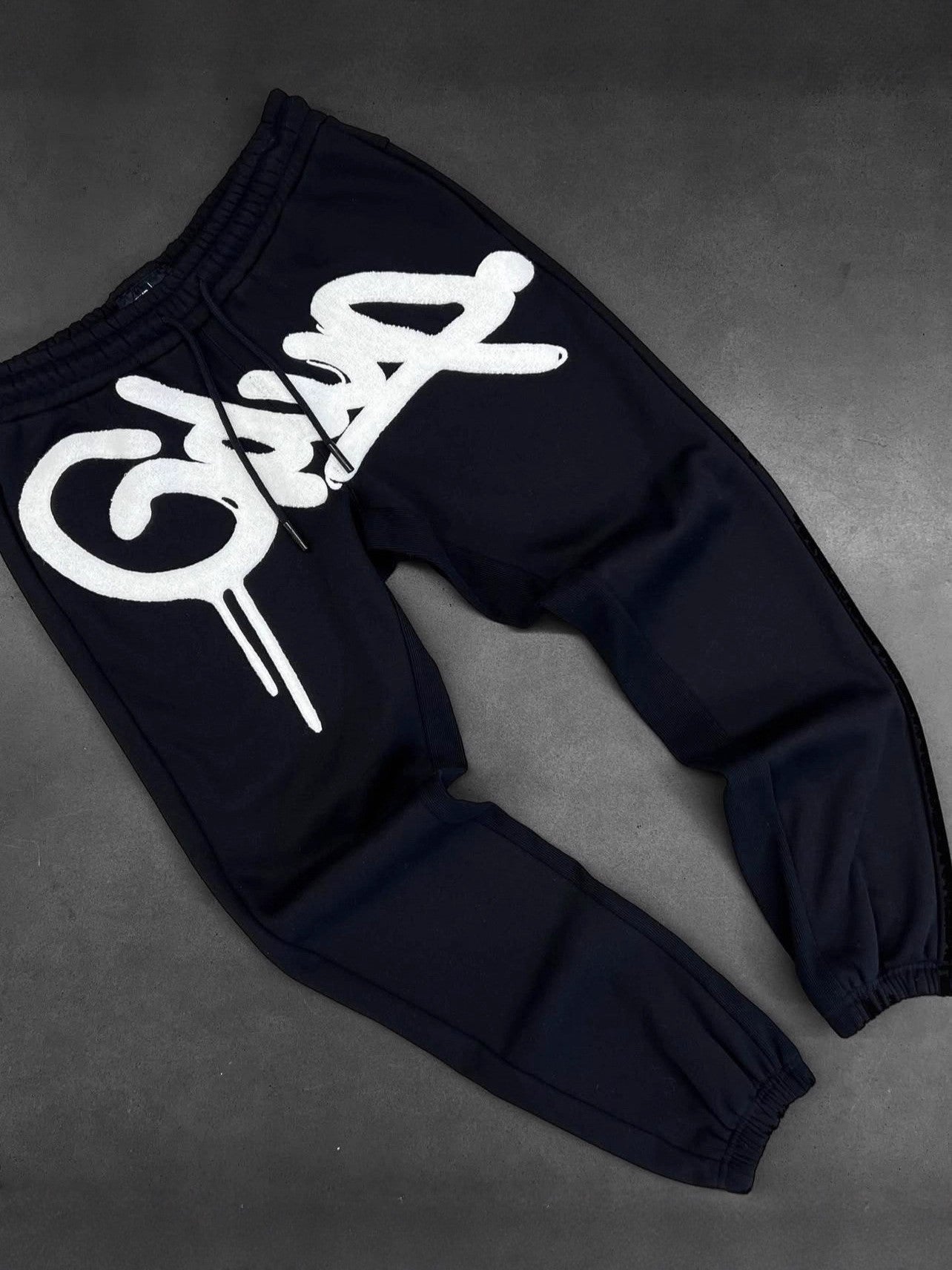 Geedup Black White Graffiti Logo Sweatpants