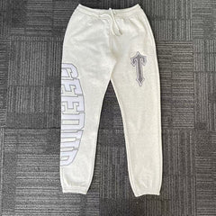 Geedup Off-White Vertical Lettering Cross Logo Sweatpants