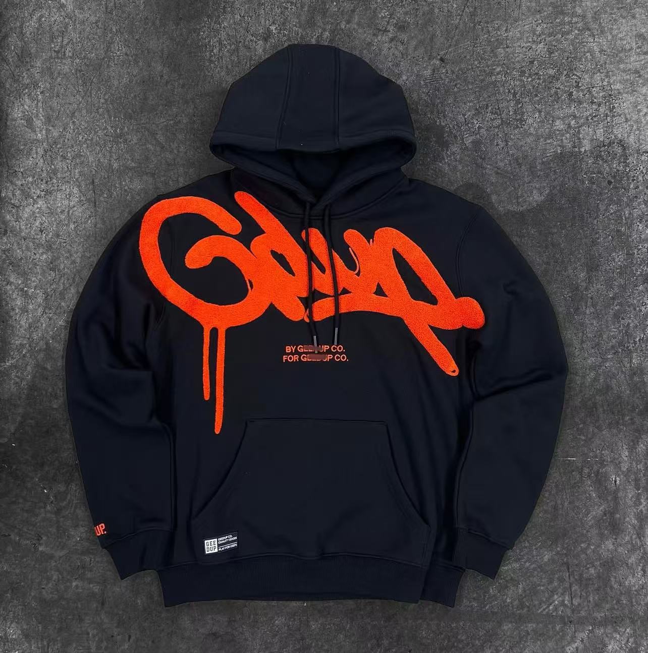 Geedup Black Red Graffiti Logo Hoodie