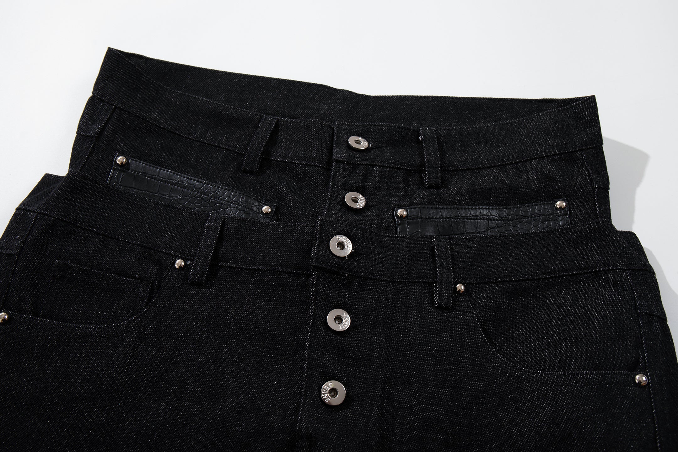 CapCabin Wide Leg Button Fly Denim Pants